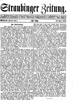 Straubinger Zeitung Mittwoch 12. Juni 1872