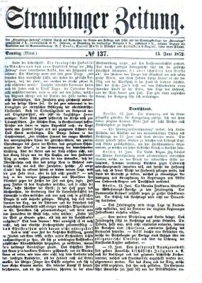 Straubinger Zeitung Samstag 15. Juni 1872