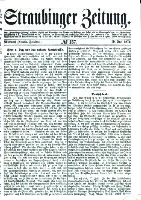 Straubinger Zeitung Mittwoch 10. Juli 1872