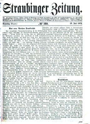 Straubinger Zeitung Samstag 13. Juli 1872