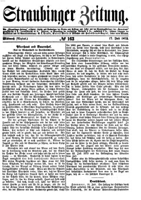 Straubinger Zeitung Mittwoch 17. Juli 1872