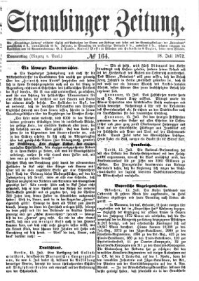 Straubinger Zeitung Donnerstag 18. Juli 1872