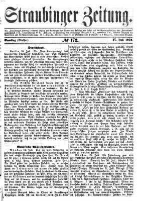 Straubinger Zeitung Samstag 27. Juli 1872