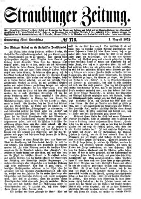 Straubinger Zeitung Donnerstag 1. August 1872