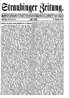 Straubinger Zeitung Sonntag 4. August 1872