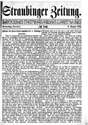 Straubinger Zeitung Donnerstag 8. August 1872