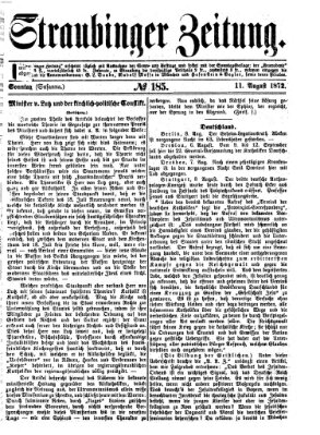 Straubinger Zeitung Sonntag 11. August 1872