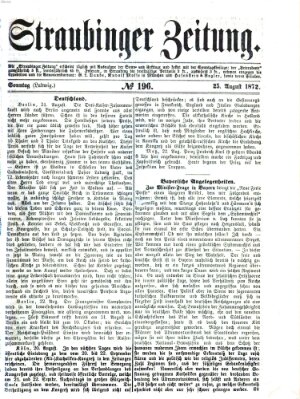 Straubinger Zeitung Sonntag 25. August 1872