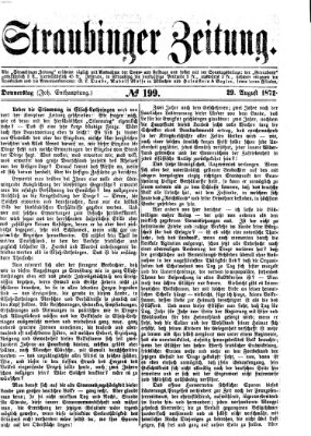 Straubinger Zeitung Donnerstag 29. August 1872