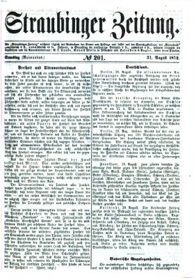 Straubinger Zeitung Samstag 31. August 1872