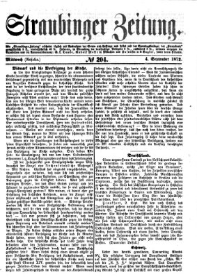 Straubinger Zeitung Mittwoch 4. September 1872