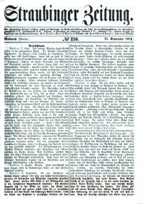 Straubinger Zeitung Mittwoch 11. September 1872