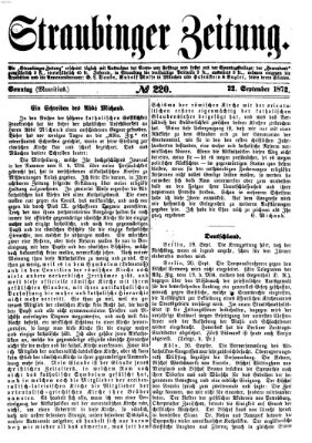 Straubinger Zeitung Sonntag 22. September 1872