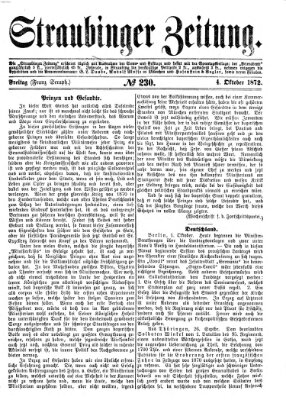 Straubinger Zeitung Freitag 4. Oktober 1872