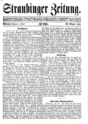 Straubinger Zeitung Mittwoch 23. Oktober 1872