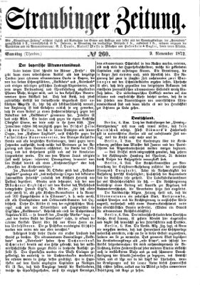 Straubinger Zeitung Samstag 9. November 1872