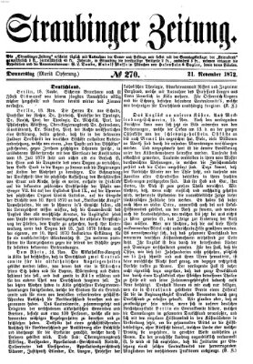 Straubinger Zeitung Donnerstag 21. November 1872