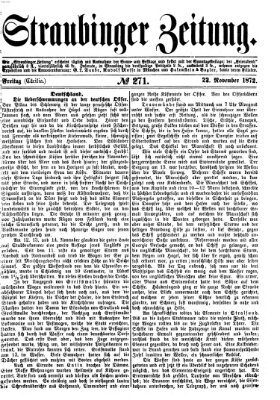 Straubinger Zeitung Freitag 22. November 1872