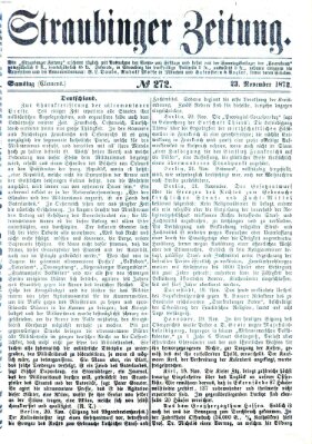 Straubinger Zeitung Samstag 23. November 1872