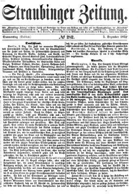 Straubinger Zeitung Donnerstag 5. Dezember 1872