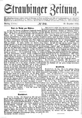 Straubinger Zeitung Freitag 13. Dezember 1872