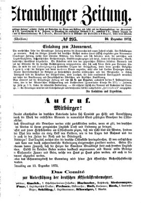 Straubinger Zeitung Freitag 20. Dezember 1872