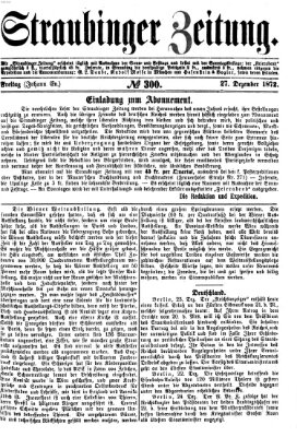 Straubinger Zeitung Freitag 27. Dezember 1872