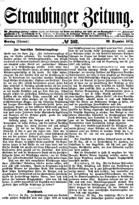 Straubinger Zeitung Sonntag 29. Dezember 1872