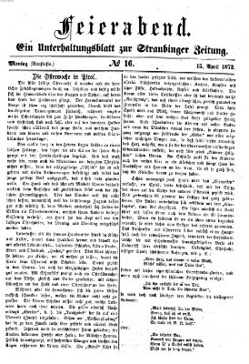 Feierabend (Straubinger Zeitung) Montag 15. April 1872