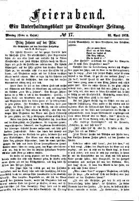 Feierabend (Straubinger Zeitung) Montag 22. April 1872