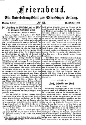 Feierabend (Straubinger Zeitung) Montag 21. Oktober 1872