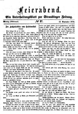 Feierabend (Straubinger Zeitung) Montag 15. September 1873