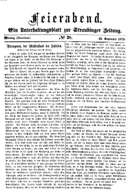 Feierabend (Straubinger Zeitung) Montag 22. September 1873