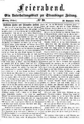 Feierabend (Straubinger Zeitung) Montag 29. September 1873