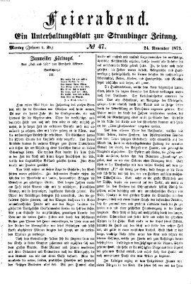 Feierabend (Straubinger Zeitung) Montag 24. November 1873