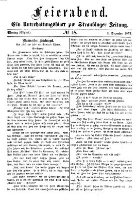 Feierabend (Straubinger Zeitung) Montag 1. Dezember 1873