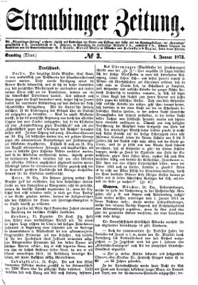 Straubinger Zeitung Samstag 4. Januar 1873