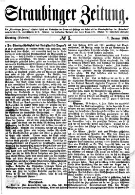 Straubinger Zeitung Dienstag 7. Januar 1873