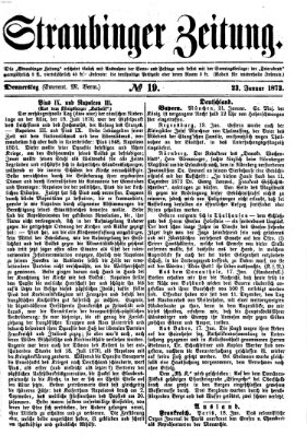 Straubinger Zeitung Donnerstag 23. Januar 1873