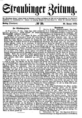 Straubinger Zeitung Freitag 24. Januar 1873