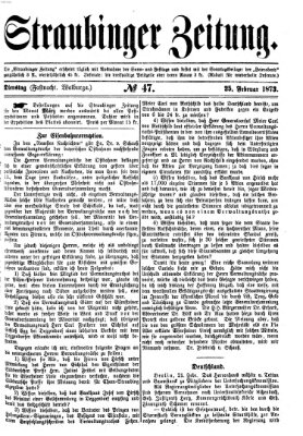 Straubinger Zeitung Dienstag 25. Februar 1873