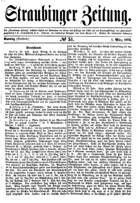Straubinger Zeitung Samstag 1. März 1873