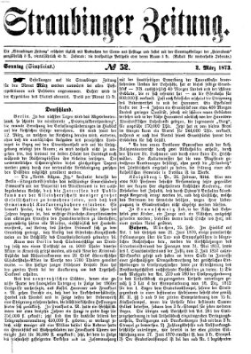 Straubinger Zeitung Sonntag 2. März 1873