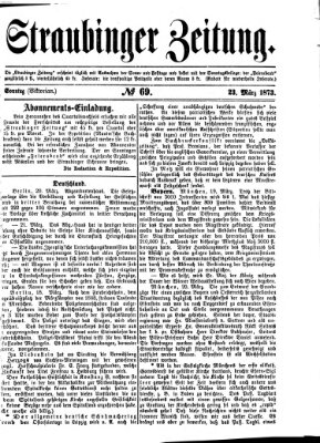 Straubinger Zeitung Sonntag 23. März 1873