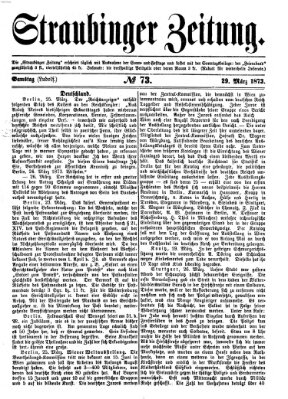 Straubinger Zeitung Samstag 29. März 1873