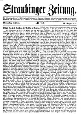 Straubinger Zeitung Donnerstag 14. August 1873