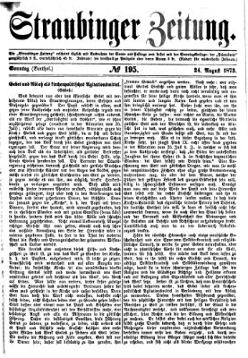 Straubinger Zeitung Sonntag 24. August 1873