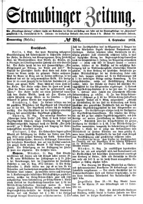 Straubinger Zeitung Donnerstag 4. September 1873