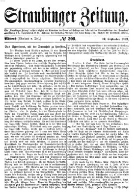 Straubinger Zeitung Mittwoch 10. September 1873