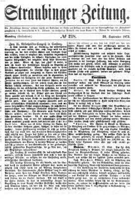 Straubinger Zeitung Samstag 20. September 1873